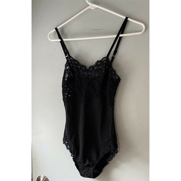 La Perla Black Lace Bodysuit Teddy sleeper Lingerie size 32 Small made in Italy